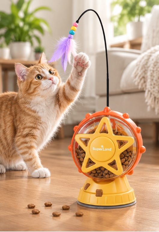 Cat playing with SuperLand 2-in-1 Cat Toy lifestyle photo